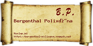 Bergenthal Polixéna névjegykártya